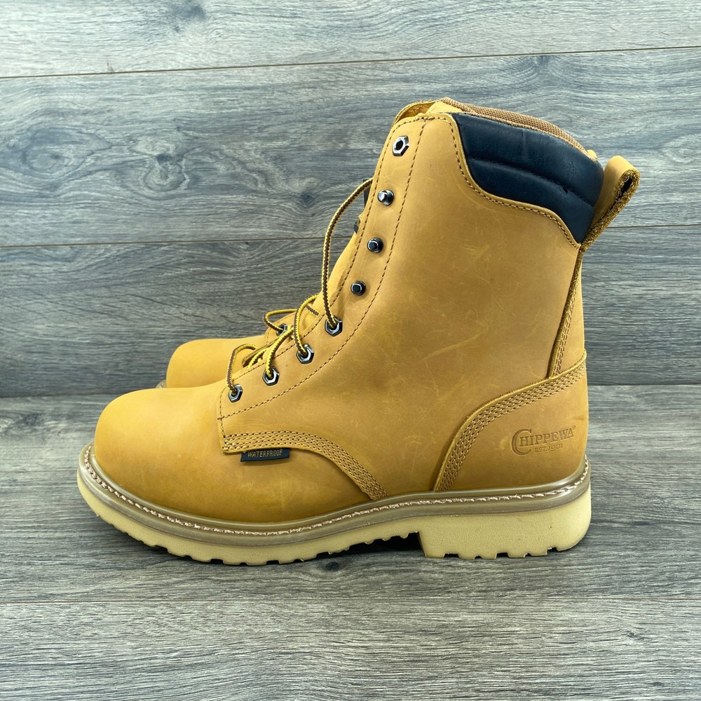 Chippewa Work Boots Mens 12D Tan Waterproof Insulated Soft Toe NC2503